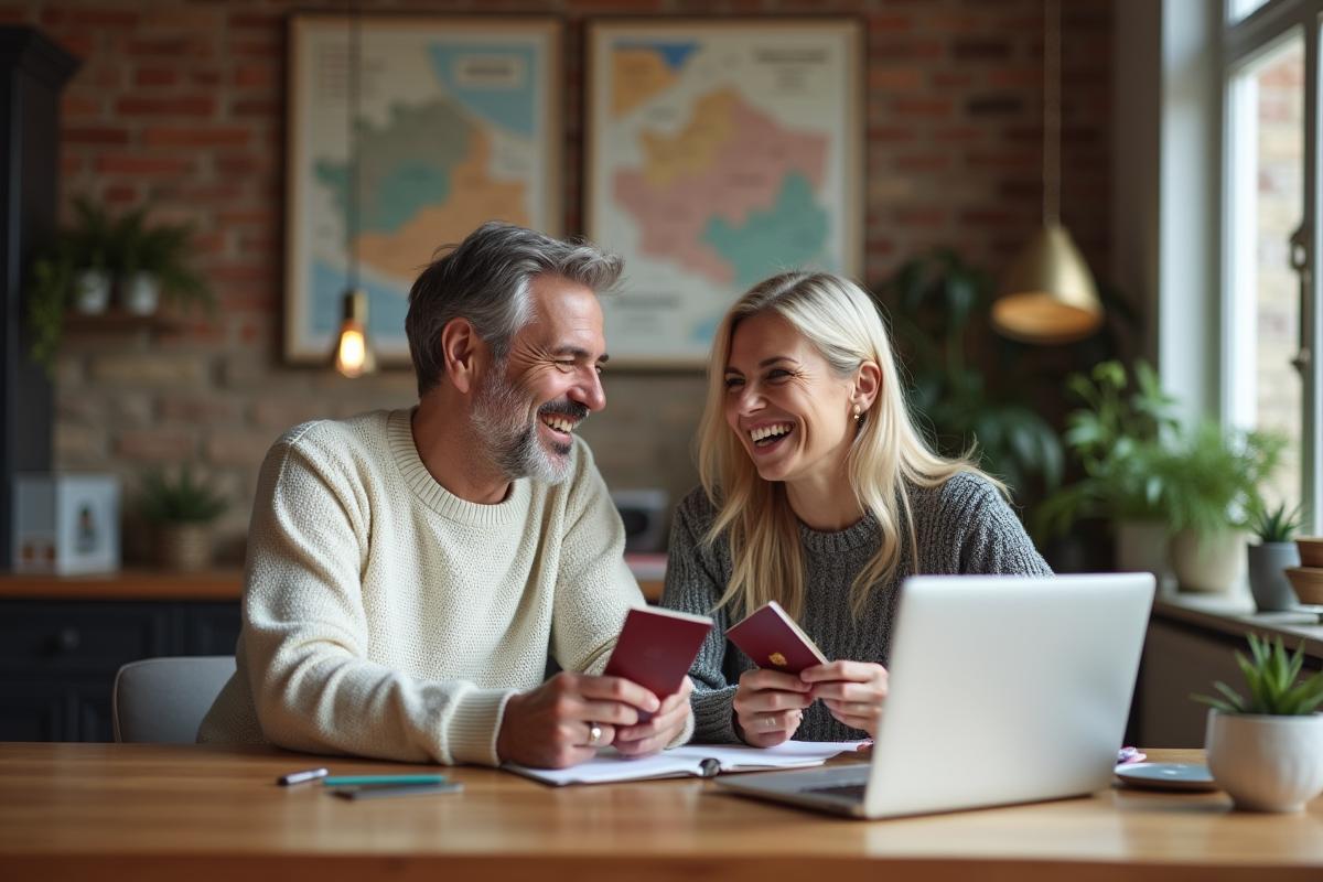 Couple français discutant d