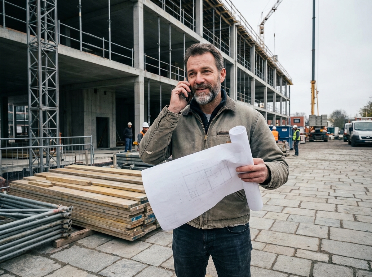 Homme d affaires dehors sur un chantier urbain
